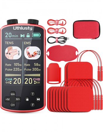 TENS Unit Muscle Stimulator - Dual Channel EMS TENS Machine with Custom Frequency&Pulse Width,36 Modes,20 Intensity Levels,Rechargeable Color Display,Memory,Timer-Pain Relief for Back,Neck,Shoulder