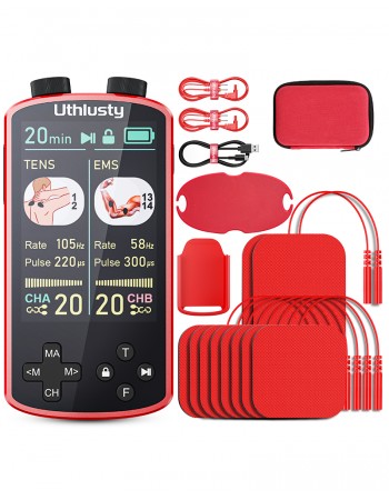 TENS Unit Muscle Stimulator - Dual Channel EMS TENS Machine with Custom Frequency&Pulse Width,36 Modes,20 Intensity Levels,Rechargeable Color Display,Memory,Timer-Pain Relief for Back,Neck,Shoulder